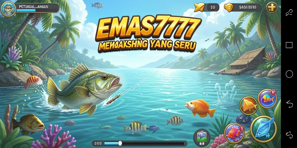 Tampilan gameplay memancing yang menakjubkan dan seru di EMAS777.