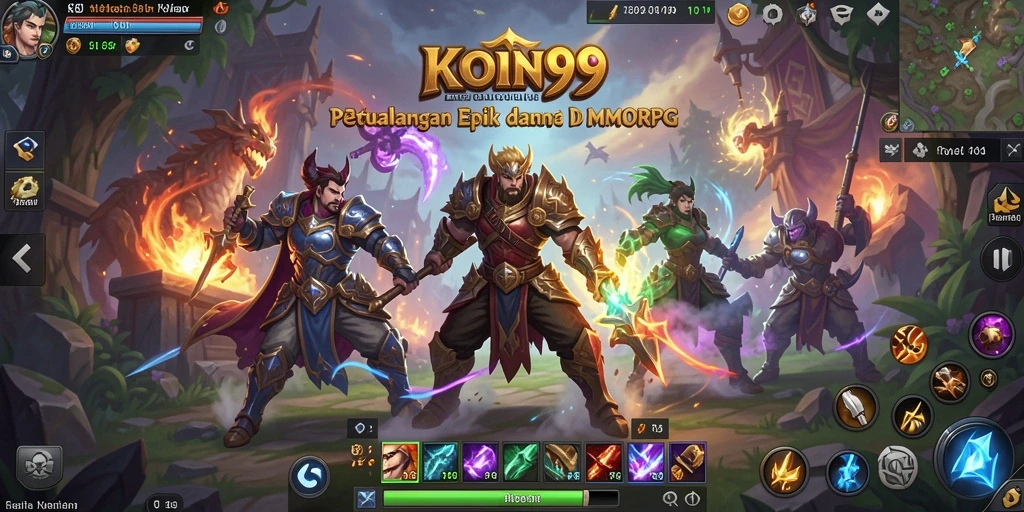 Tangkapan layar gameplay KOIN99 menunjukkan aksi seru dalam dunia MMORPG.