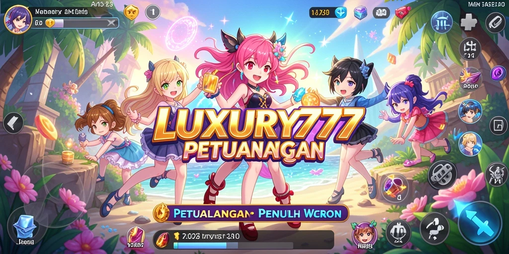Tampilan gameplay LUXURY777 yang memukau dengan karakter Anime yang beragam.