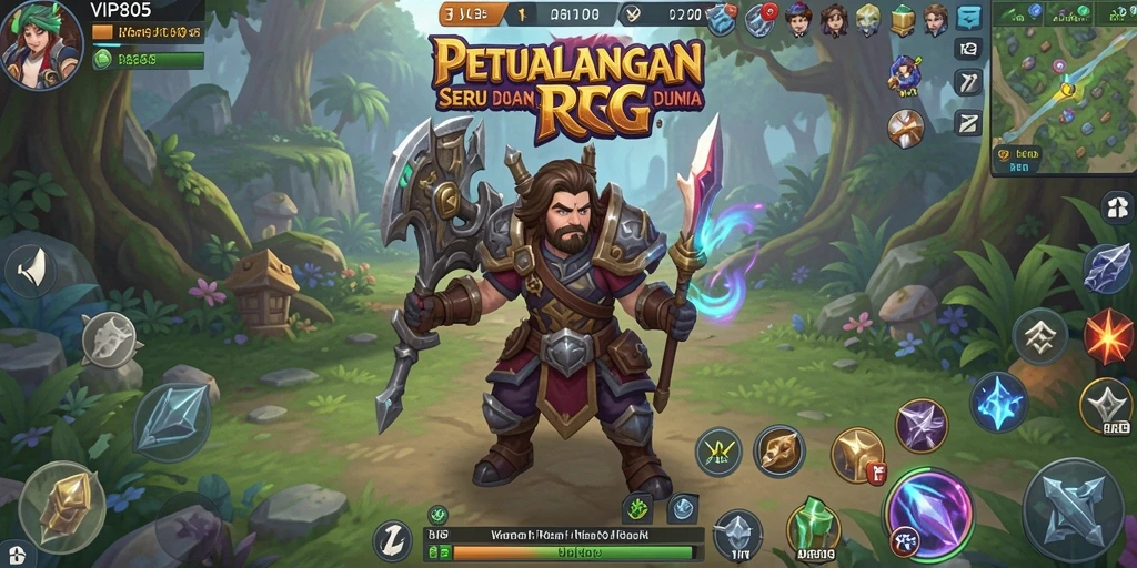 Tampilan gameplay RPG yang mendebarkan dan penuh petualangan.